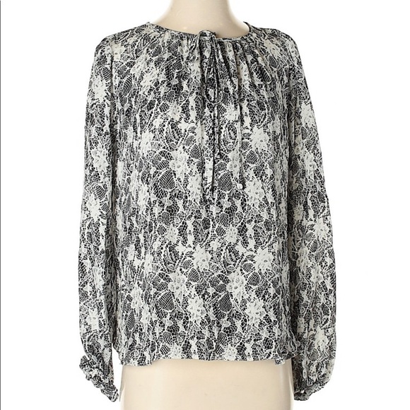 L’AGENCE Silk blouse top dark Academia floral corporate goth whimsigoth witch 0 - Picture 1 of 15
